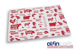 Carta Accoppiata Macelleria Stampa Colore Rosso