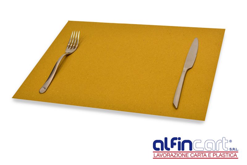 Brown paper placemats.