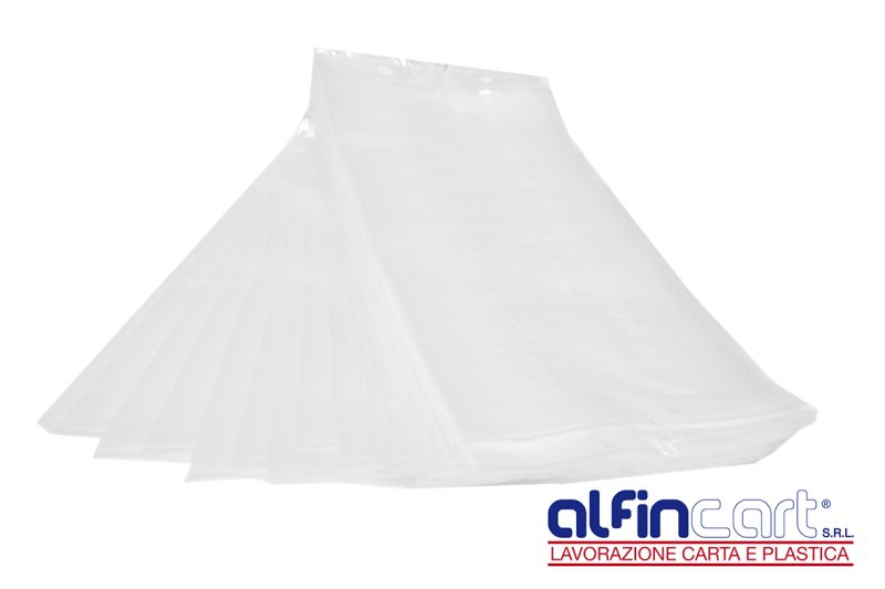 Poly bags made from polyethylene material in clear and unprinted style.