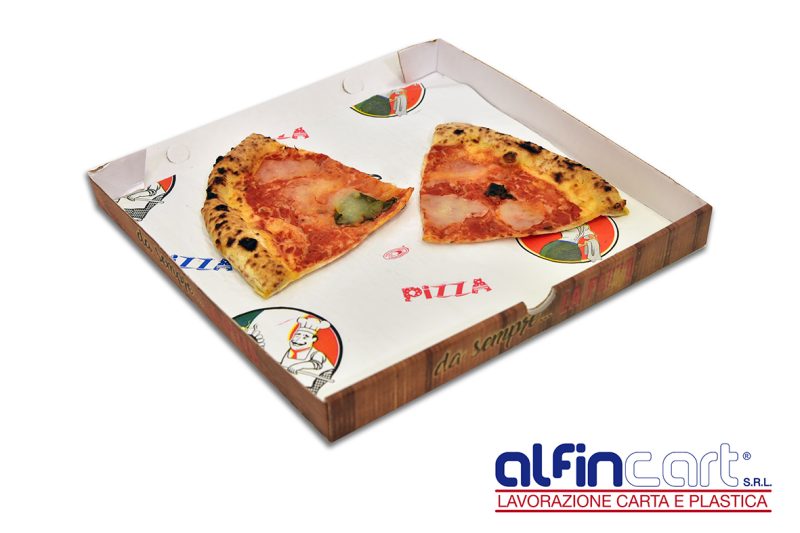 Carta sottopizza su cui adagiare la pizza da asporto all’interno della scatola di cartone.